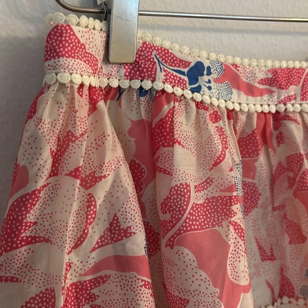 NWT Ted Baker Tabitha Pink Floral Tiered Full Mini Skirt Size 2